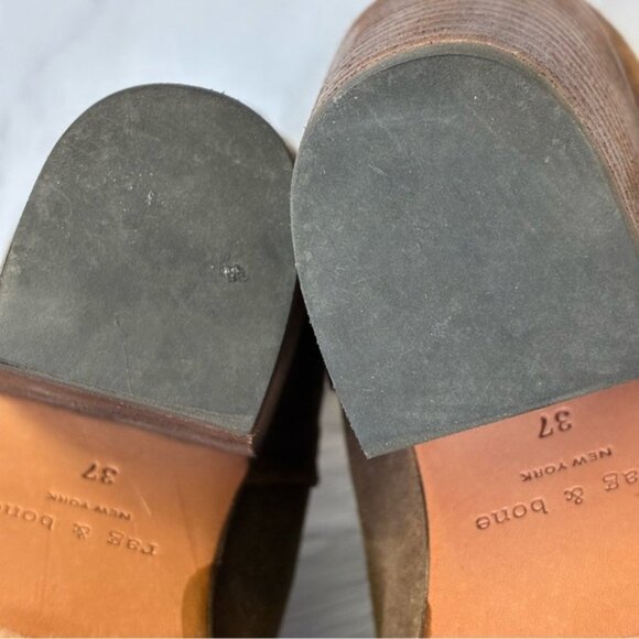 Rag & Bone Women’s Newbury Heeled Ankle Boots Distressed Brown Suede Size 37 - Picture 16 of 16